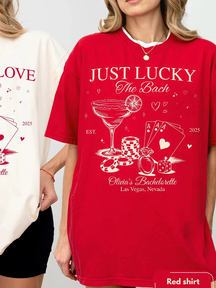 Lucky In Love Las Vegas Shirt 💍✨ Custom Bachelorette Party Unisex Tee