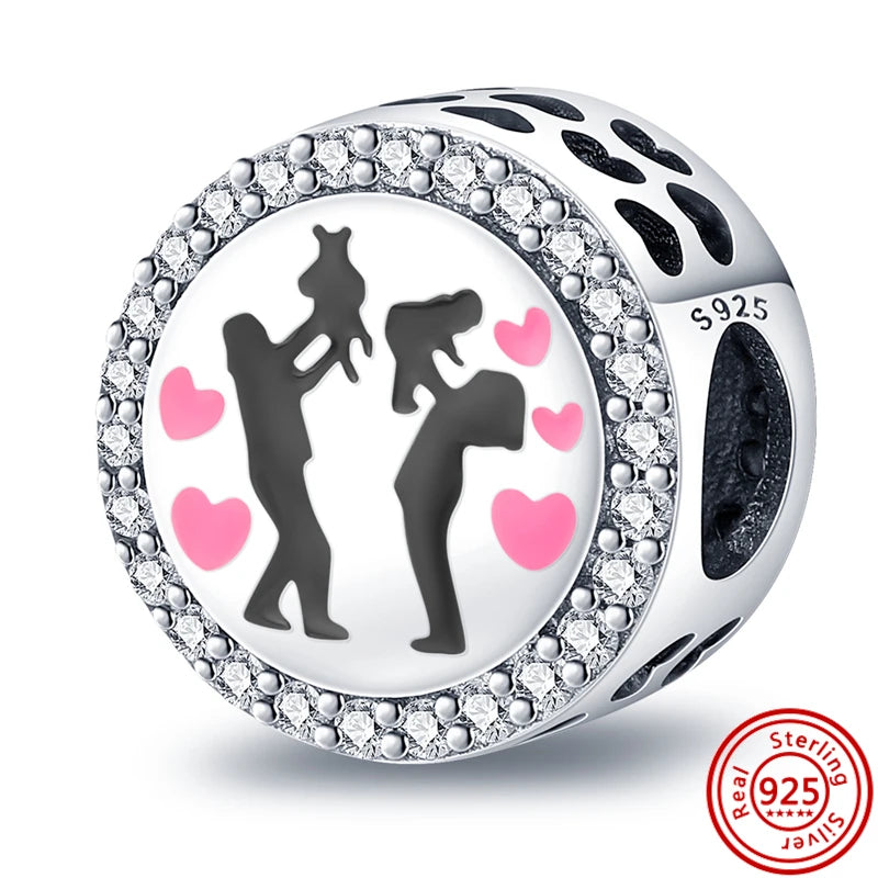 New 925 Sterling Silver Heart Paw Print Bone Clover Flower Heartbeat Charms | Fit Original Bracelet Women Jewelry Gift