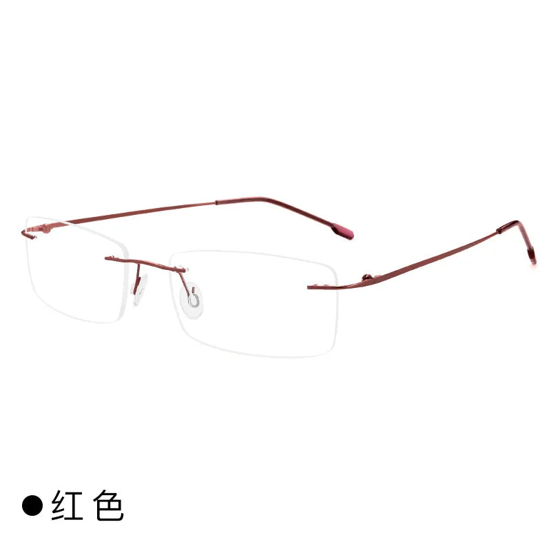 Customized Rimless Titanium Myopia Glasses 👓 Anti-Blue Light Eyewear