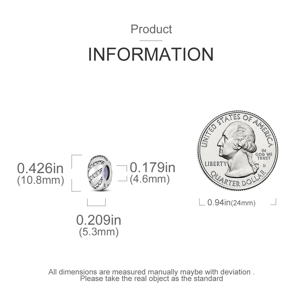 Original 925 Sterling Silver Stopper Bead Clip Charm | Fits Bangle Bracelet DIY Jewelry