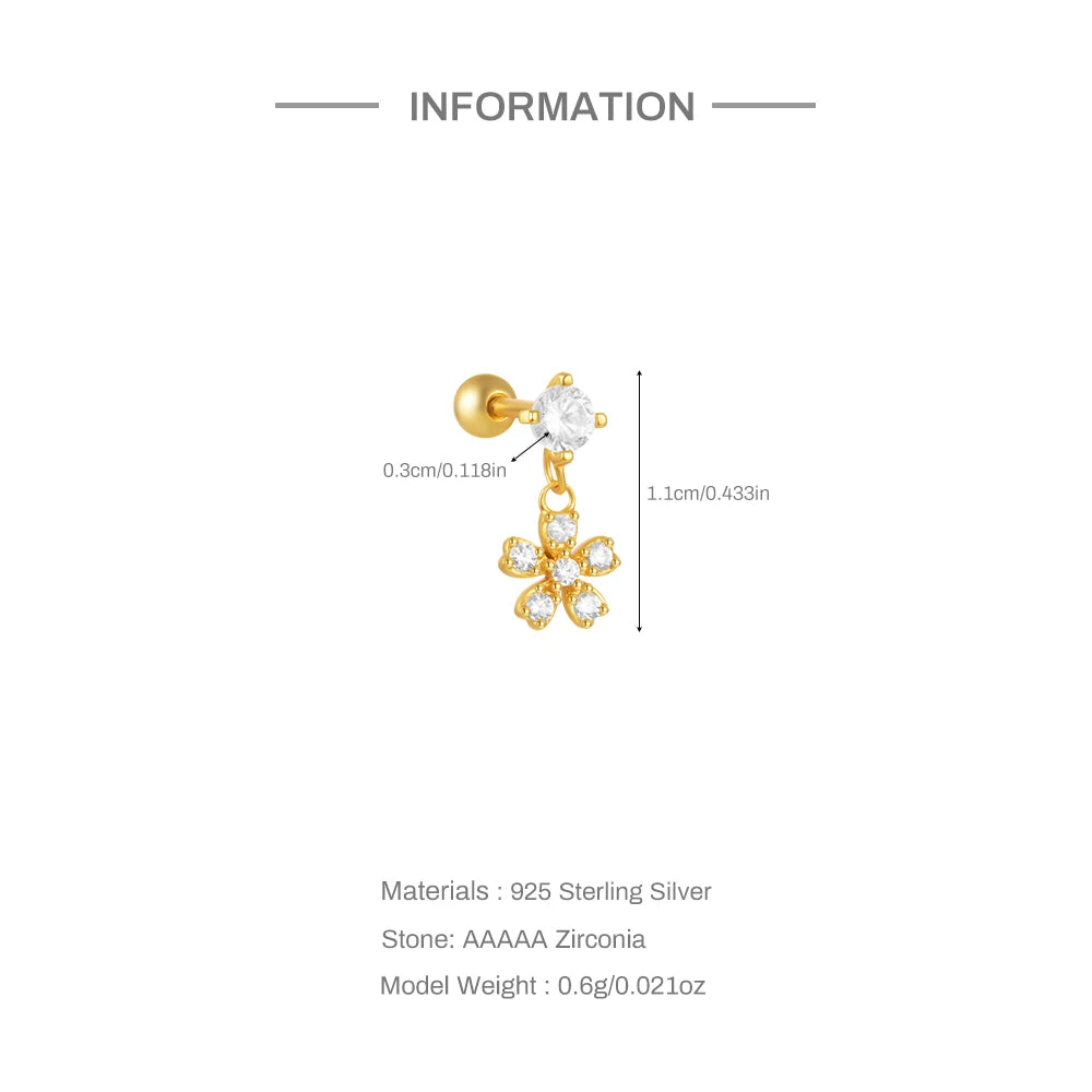 Aide 925 Sterling Silver Geometric Multi Piercing Stud Earrings for Women – K Gold Tassel Elegant Jewelry Gift