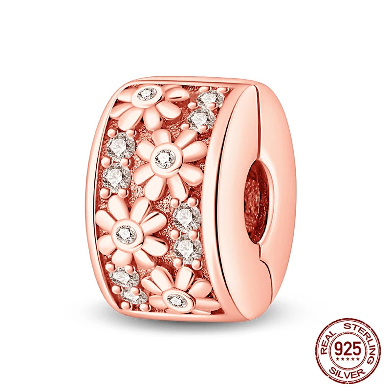 925 Sterling Silver Luminous Butterfly Star Moon Charm Bead | Round Clasp Bead for 3mm DIY Bracelet Jewelry Gift