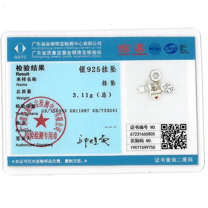 Original 925 Sterling Silver Girls Charms | Love Heart & Family Bead Pendant for Bracelets, Women’s Jewelry Gift