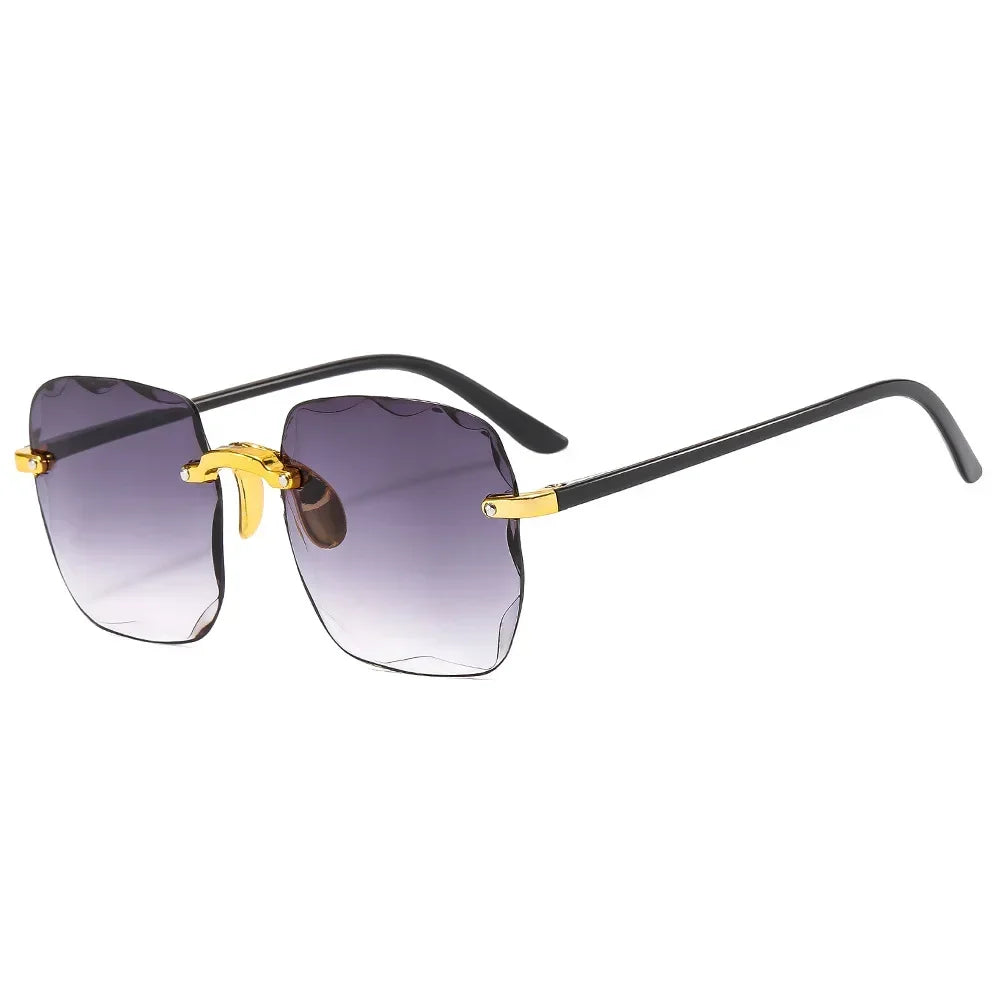 2024 New Rimless Women's Sunglasses – Fashion Gradient Lenses with Alloy Legs | Classic Designer UV400 Sun Shades