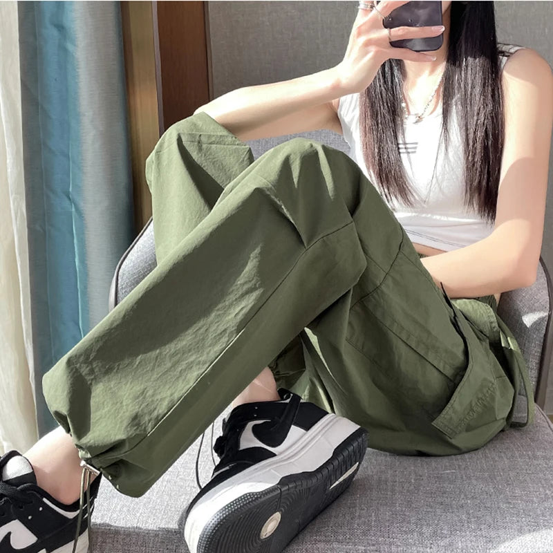 Fashion Women Joggers Pants | Casual Chic Straight Cargo Pants | High Waist Slim Streetwear Trousers