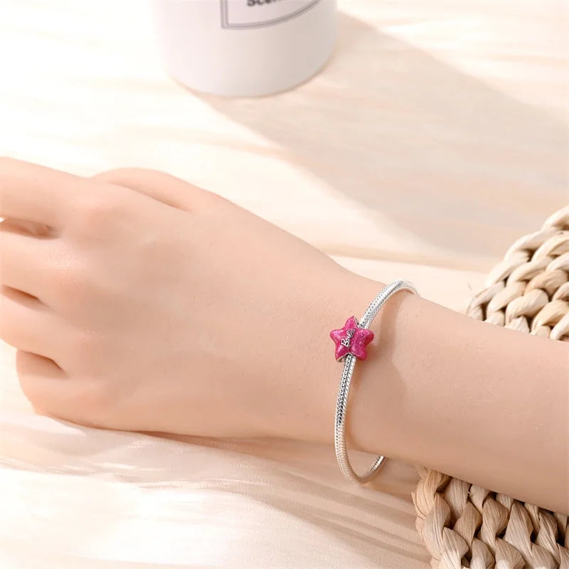 New 925 Sterling Silver Red Heart Charm Bead – Fits Original 3mm Bracelet Lucky DIY Jewelry Gift for Women