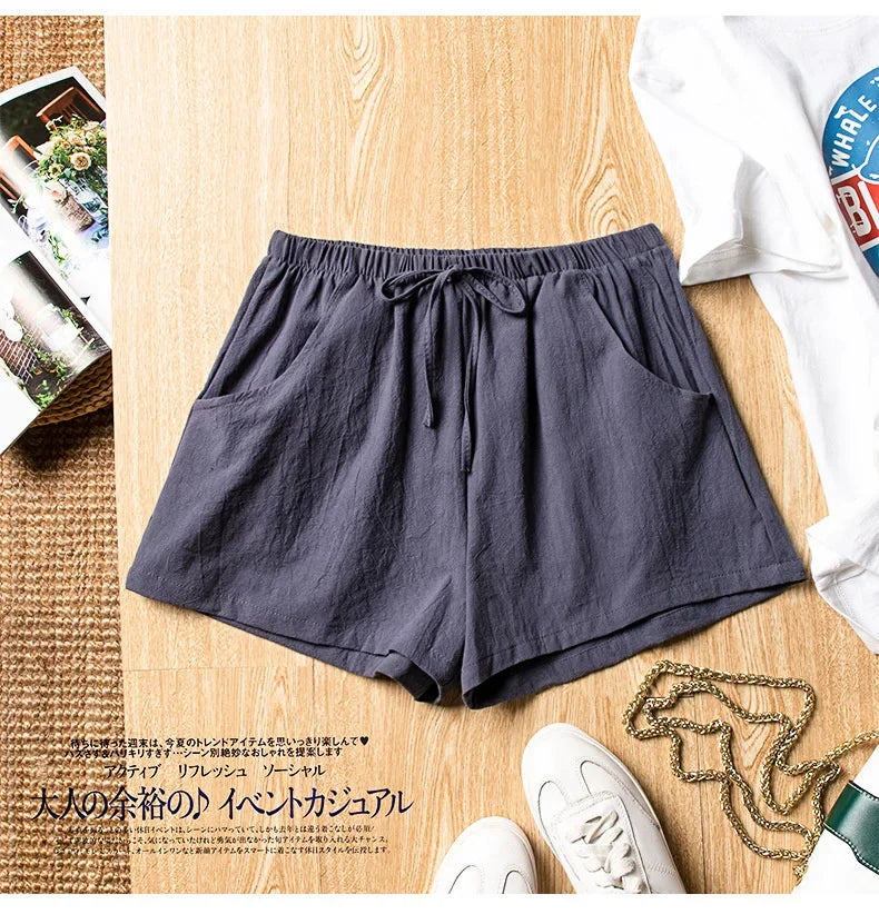 ✨ HELIAR Casual Linen Shorts for Women 🩳 High-Waist Gym & Workout Shorts 👟 Ladies Sport Femme Summer Shorts
