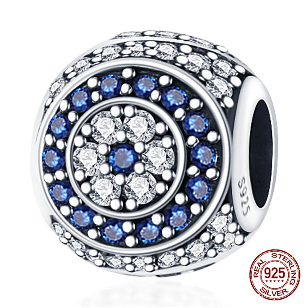 925 Sterling Silver Blue Zircon Evil Eye Charm | Original Devil Eye Series Bead Fits Pandora Bracelet – Women’s DIY Jewelry Gift