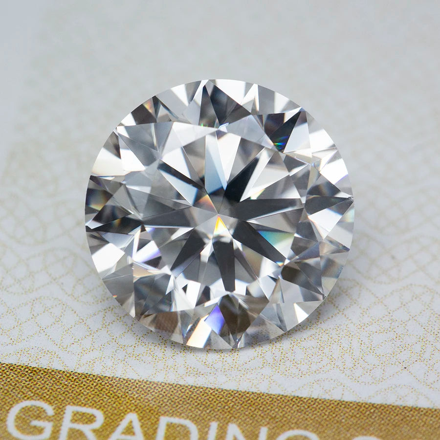 Super White D Color Moissanite Loose Stone – 0.1 to 20 Carat Round Cut 3EX – Pass Diamond Tester with GRA Certificate
