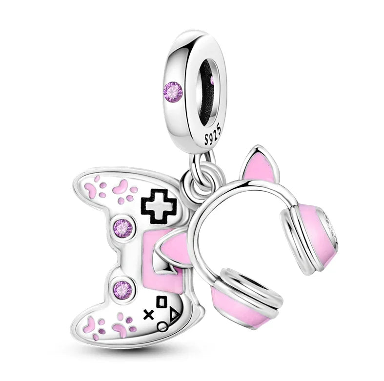 Original 925 Sterling Silver Charms | Bag, Earphone, Magic Cube, Watch & Games Console Beads for Bracelets & Necklaces
