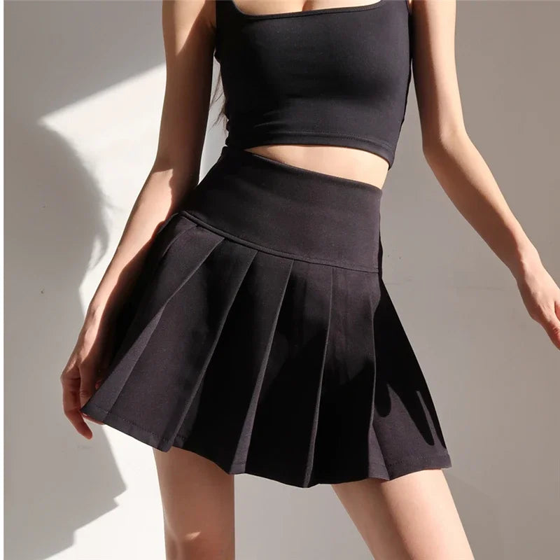 American School Y2K Style High Waist Pleated Mini Skirt – Summer Sexy Hotsweet Short Skirt for Women 2024
