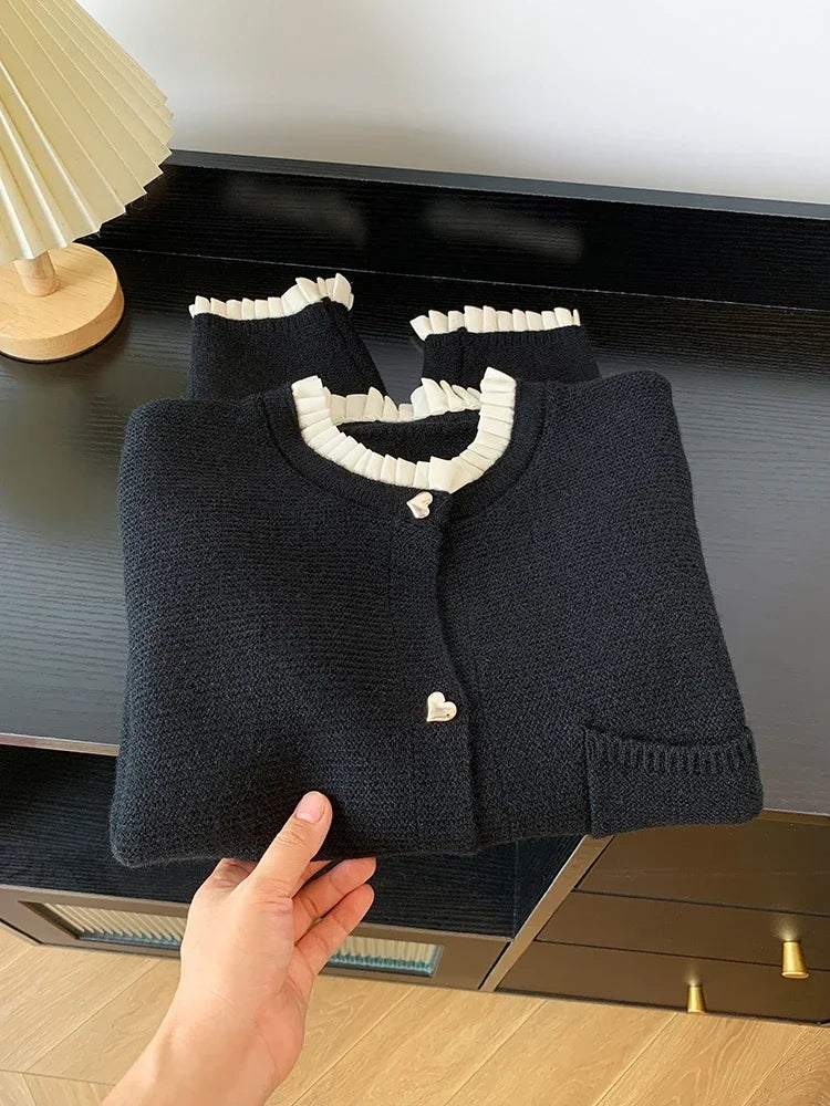 Love Button Knitted Cardigan – Lazy Style Sweet Fashion Sweater Jacket for Women | 2024 Autumn New