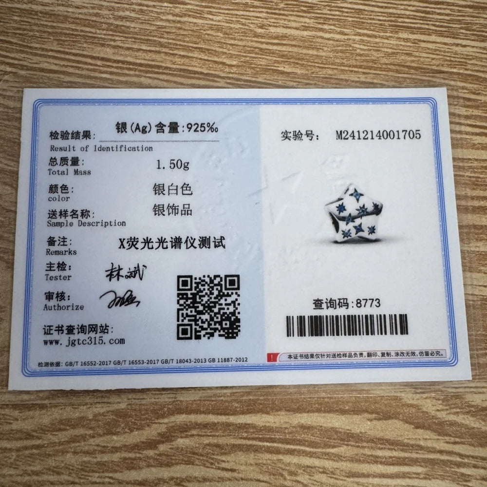 Hot Selling 925 Sterling Silver Blue Heart-Shaped Bead with Feather Pendant | Fit European Original Bracelet DIY Exquisite Jewelry