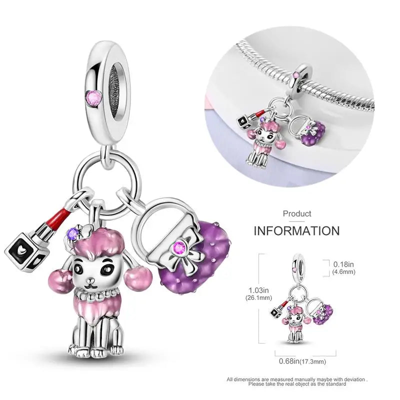 925 Sterling Silver Flying Bird & Butterfly Safety Chain Charm Beads for Original 3mm Bracelet – DIY Jewelry Gift