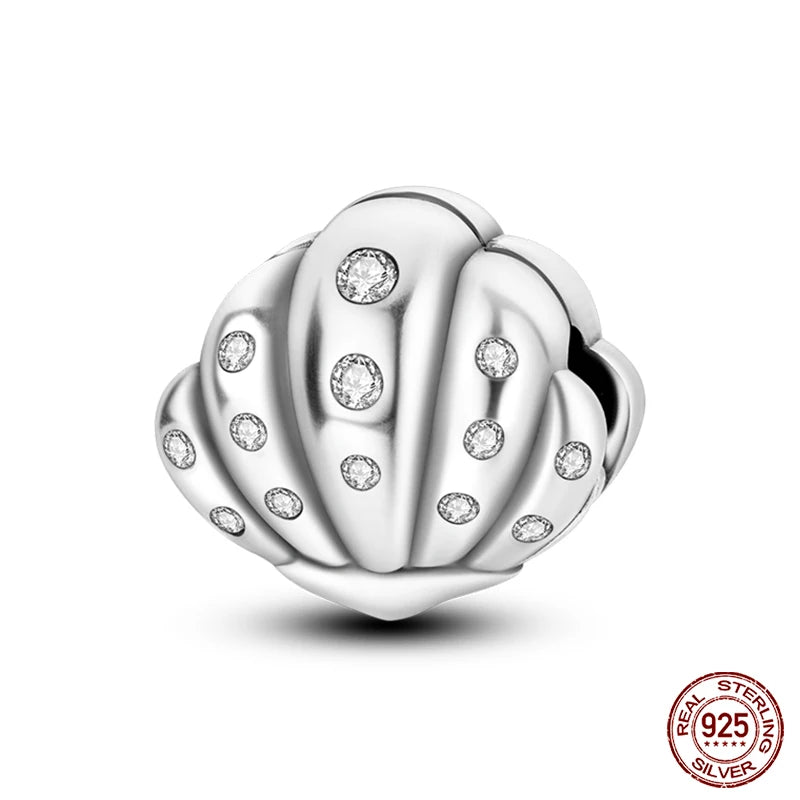 925 Sterling Silver Luminous Butterfly Star Moon Charm Bead | Round Clasp Bead for 3mm DIY Bracelet Jewelry Gift