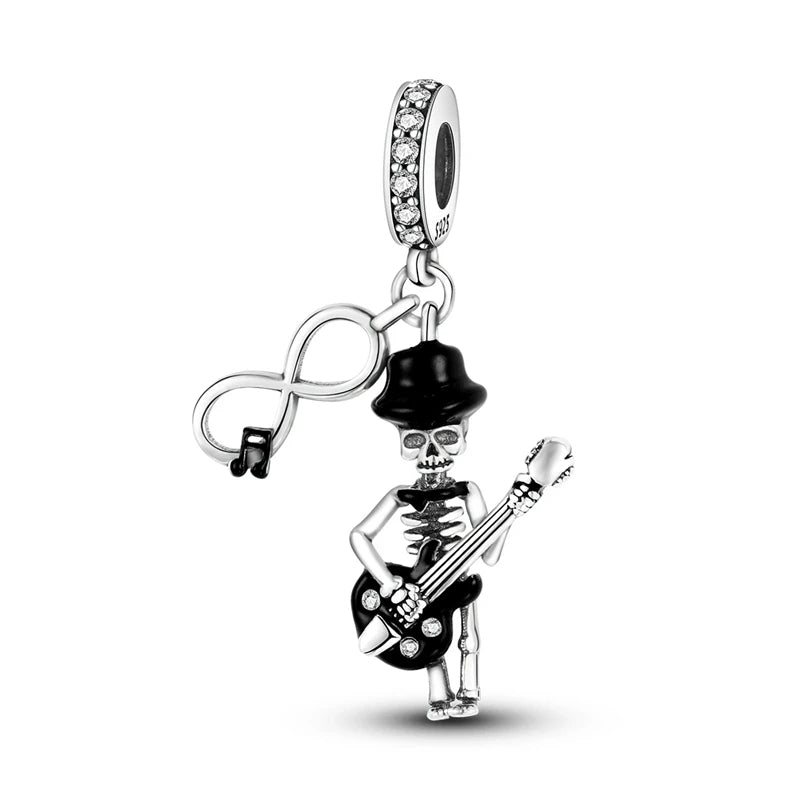 925 Sterling Silver Halloween Series Charms | Pumpkin, Witch, Skull & Candy Beads Fit Original Bracelet DIY Jewelry
