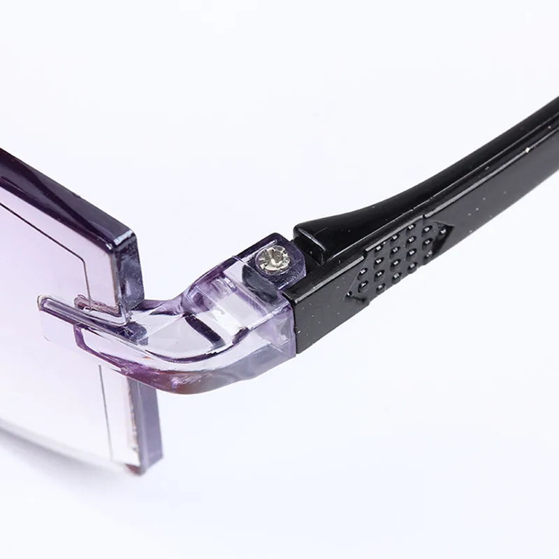 Men & Women Rimless Reading Glasses – Anti Blue Light Bifocal Eyewear for Far & Near Vision | Presbyopic Glasses +1.50/+2.00