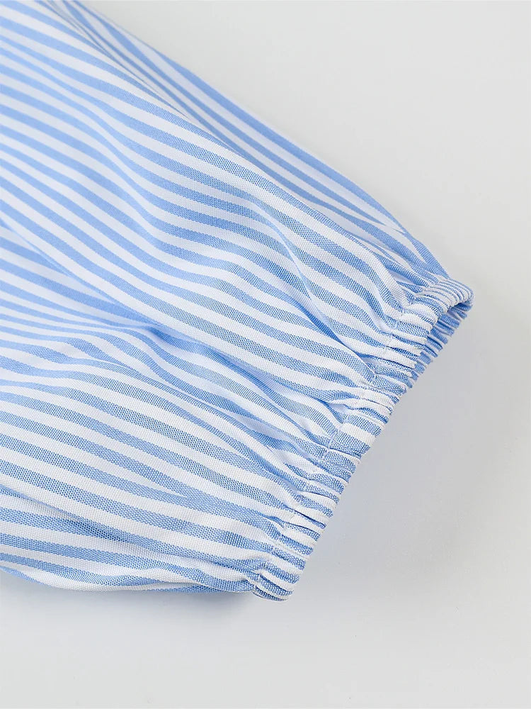 2025 Women’s Casual Striped Tie-Front Long Sleeve Shirt – Loose Fit Everyday Top 👚✨