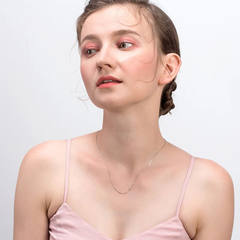 ORSA JEWELS 925 Sterling Silver 0.6mm Bamboo Chain Necklace – 14K Gold Plated Women’s Jewelry Birthday Gift SC21