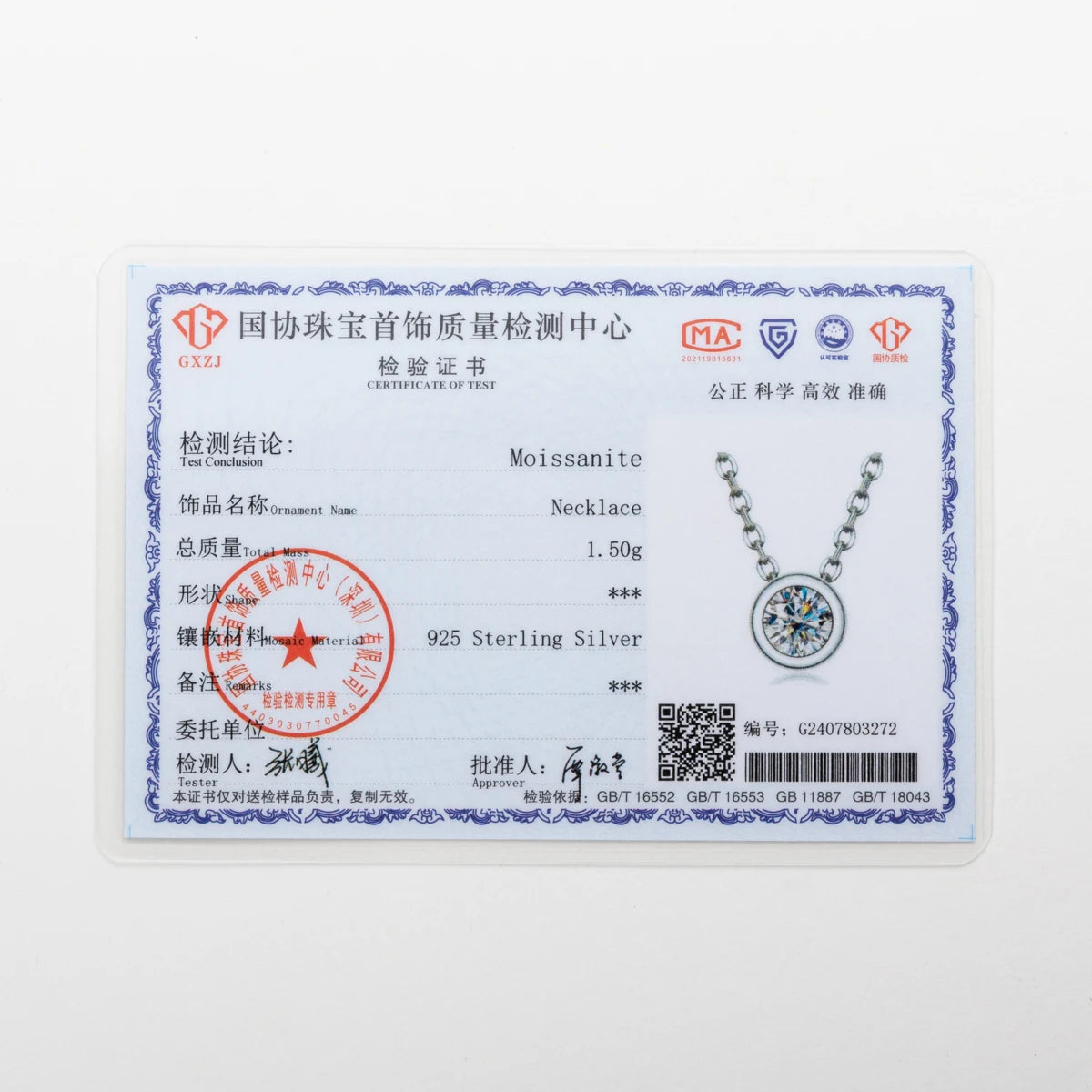 AnuJewel 4mm 0.3ct D Color Moissanite Necklace – 18K Gold Plated 925 Sterling Silver Pendant for Women