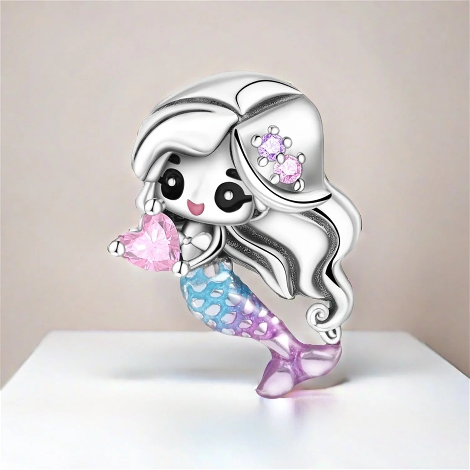 Orstarry 925 Sterling Silver Mermaid Cartoon Charm | Original Pendant Beads Fit Pandora Bracelet DIY Fine Jewelry Gift