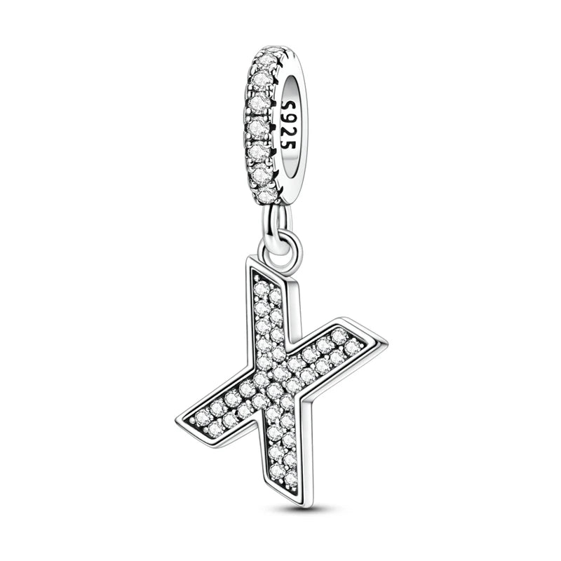 New 26 A–Z Letter Charms Beads 925 Sterling Silver | Alphabet Pendant Fit Original Bracelet Women Jewelry Gift