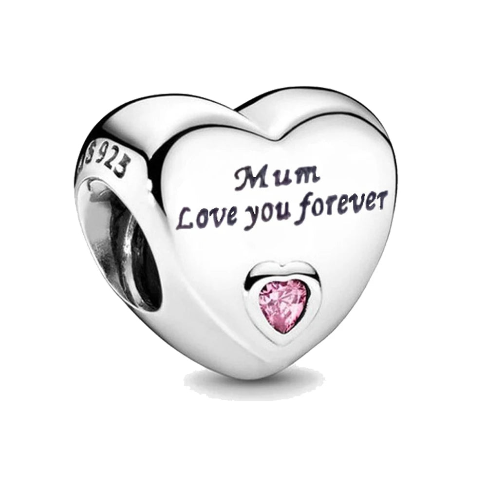 925 Sterling Silver Heart-Shaped Series Sweet Beads | Fit Original DIY Bracelet Women’s Jewelry Accessories Gift