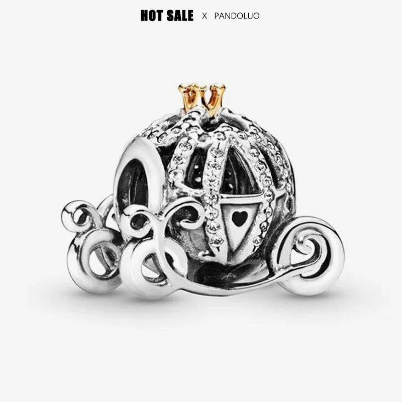 Disney 925 Sterling Silver Mickey, Winnie & Stitch Charm – DIY Pendant Beads for Original Bracelets