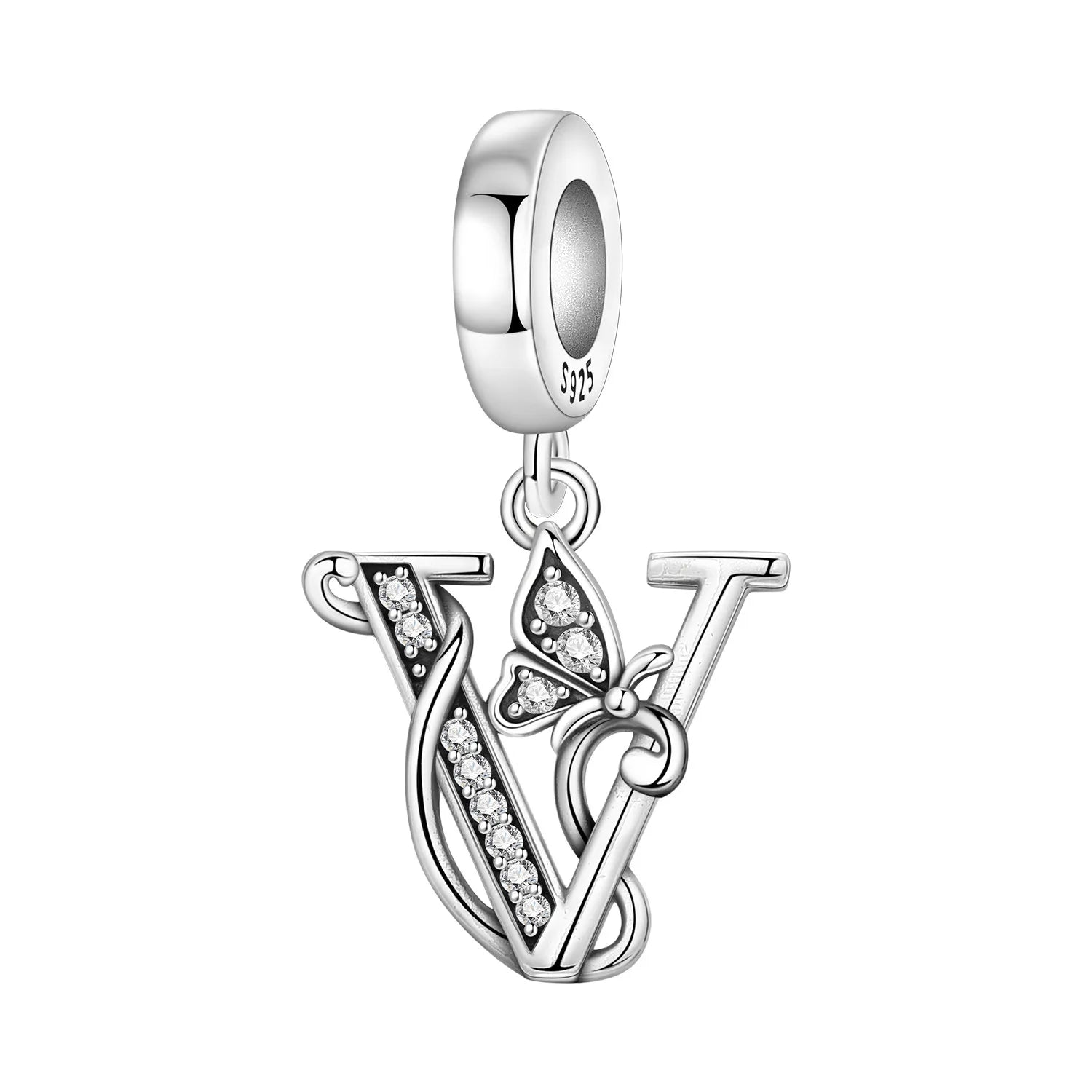 Original S925 Sterling Silver Butterfly & A-Z Letter Beads – DIY Bracelet & Necklace Jewelry