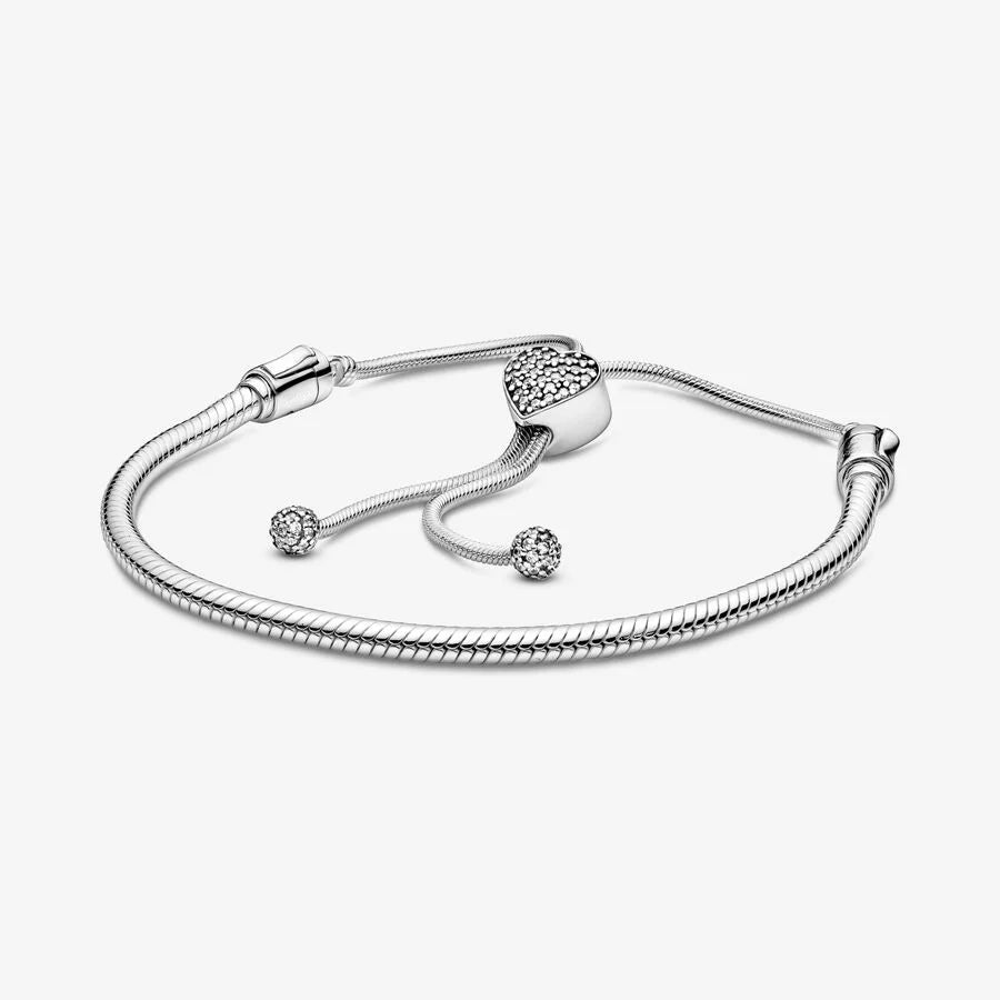 100% 925 Sterling Silver Adjustable Snake Bone Chain Charm Bracelet for Women | Original DIY Jewelry