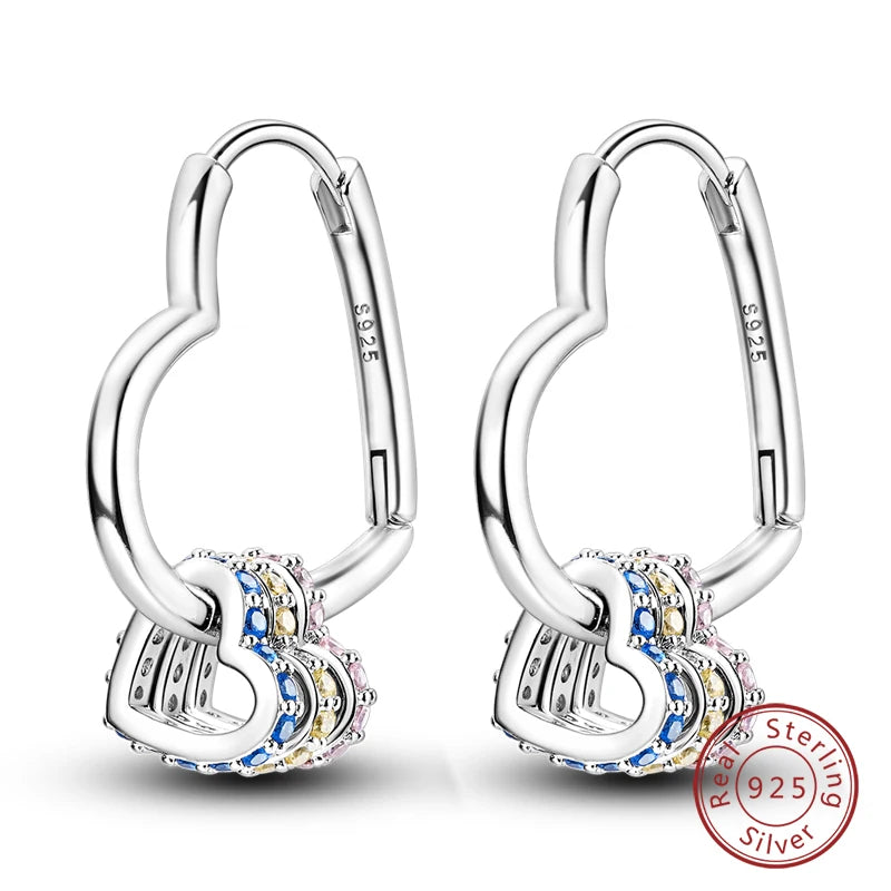 925 Sterling Silver Starlight Crystal Hoop Earrings – Circular Snake Bone Design Women’s Fashion Jewelry Gift