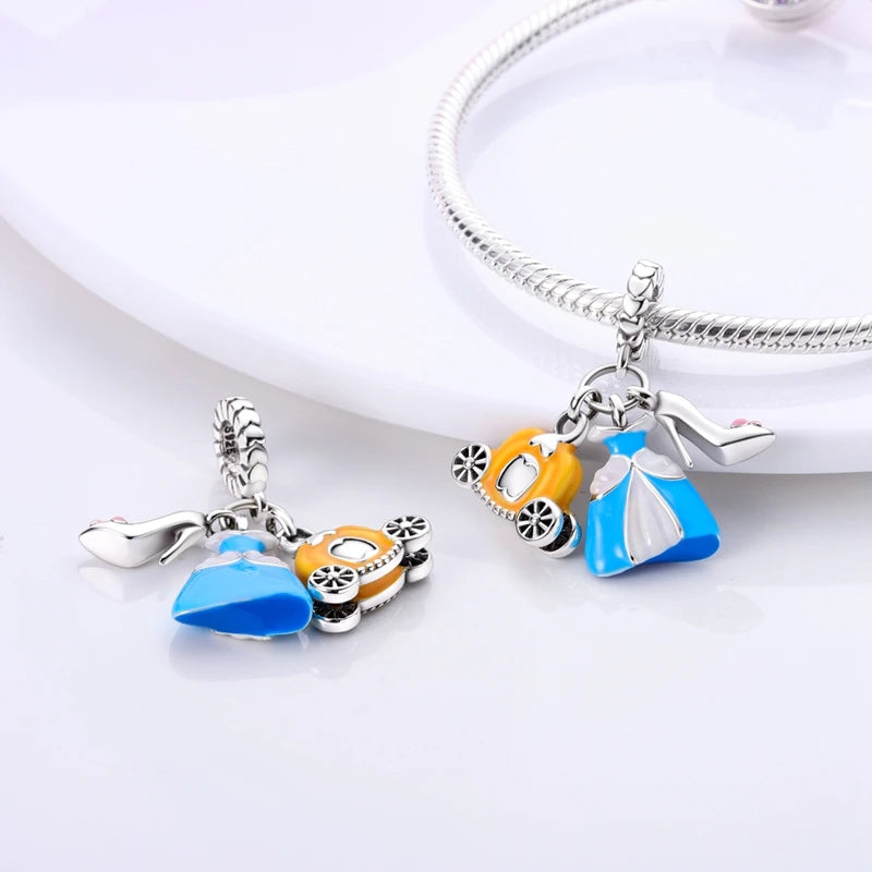 925 Sterling Silver Funny Playable Charms Beads | Smart Watch Tarot Bike Travel Dangle Fit Pandora Bracelet DIY Jewelry