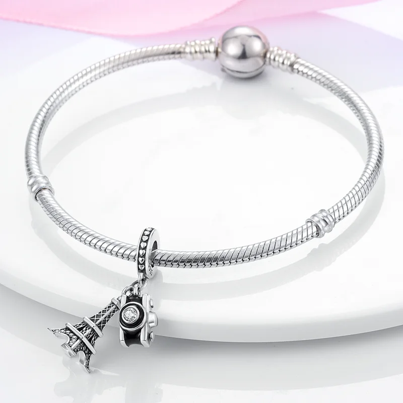 2025 Hot Sale 925 Sterling Silver Pink Butterfly Luminous Firefly Charm | Dangle Bead Fit Bracelet Necklace DIY Jewelry