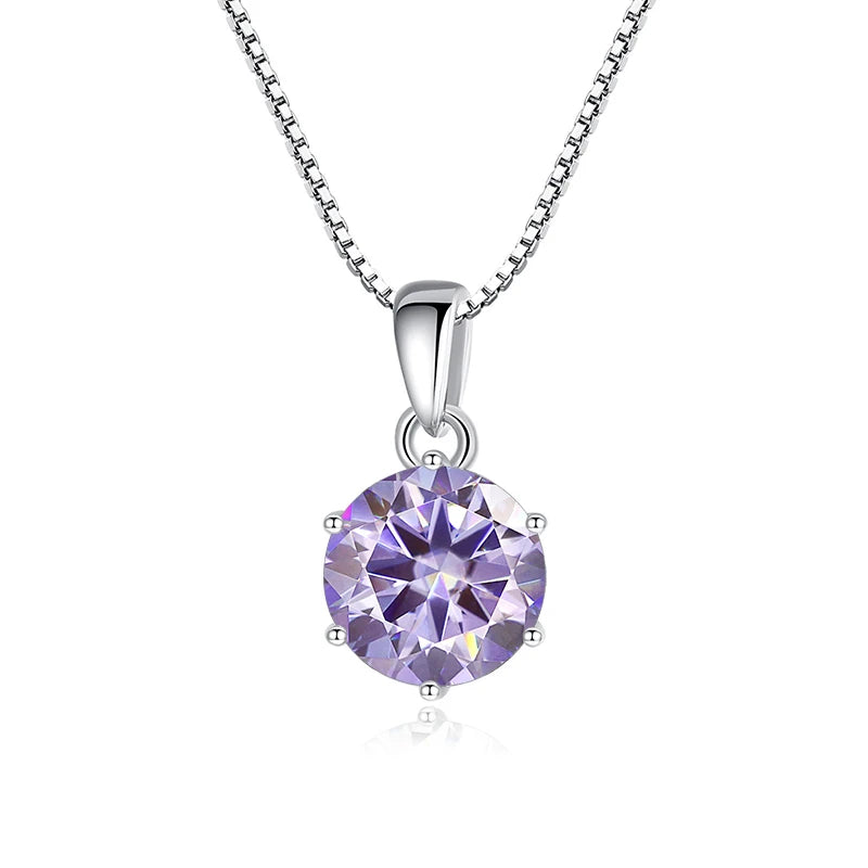 Butterflykiss 1CT Moissanite Pendant Necklace 925 Sterling Silver Bridal Jewelry