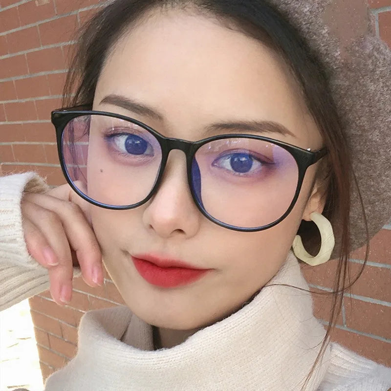 Transparent Anti Blue Light Glasses – Unisex Round Frame Korean Fashion Eyeglasses | Eye Protection Spectacle Eyewear