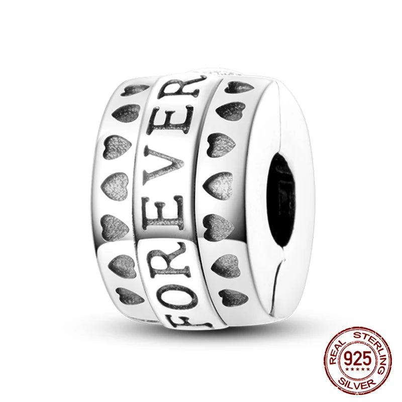 925 Sterling Silver Luminous Butterfly Star Moon Charm Bead | Round Clasp Bead for 3mm DIY Bracelet Jewelry Gift