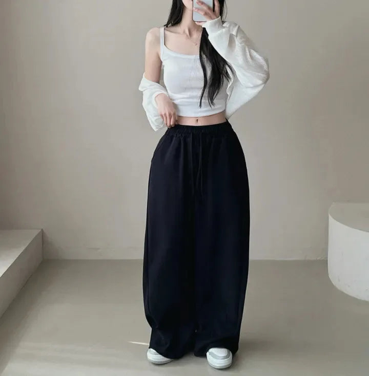 Women’s BF Hip Hop Y2K Sweatpants – Loose Wide Leg Drawstring Streetwear Sports Pants 👖🔥