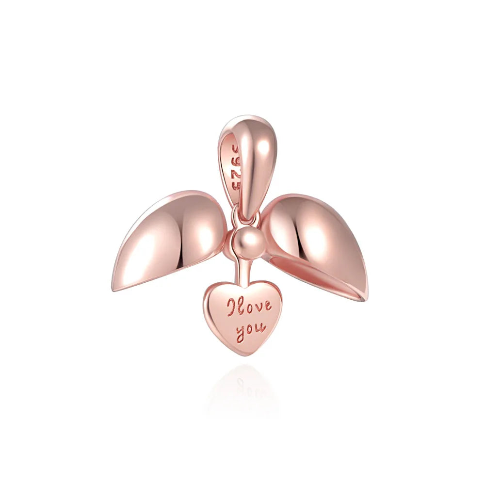 925 Sterling Silver Rose Gold Rabbit & Eiffel Tower Charm | Fit Original European Bracelet DIY Jewelry