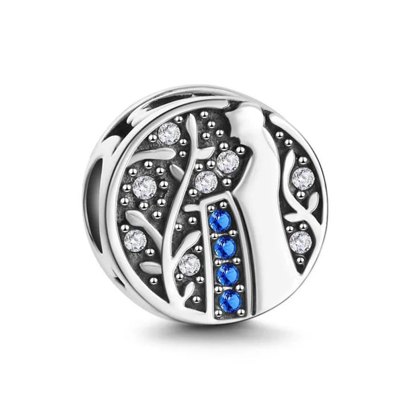 2025 New S925 Silver Spring Ball Bear Cross Pendant – DIY Bracelet Charm for Women