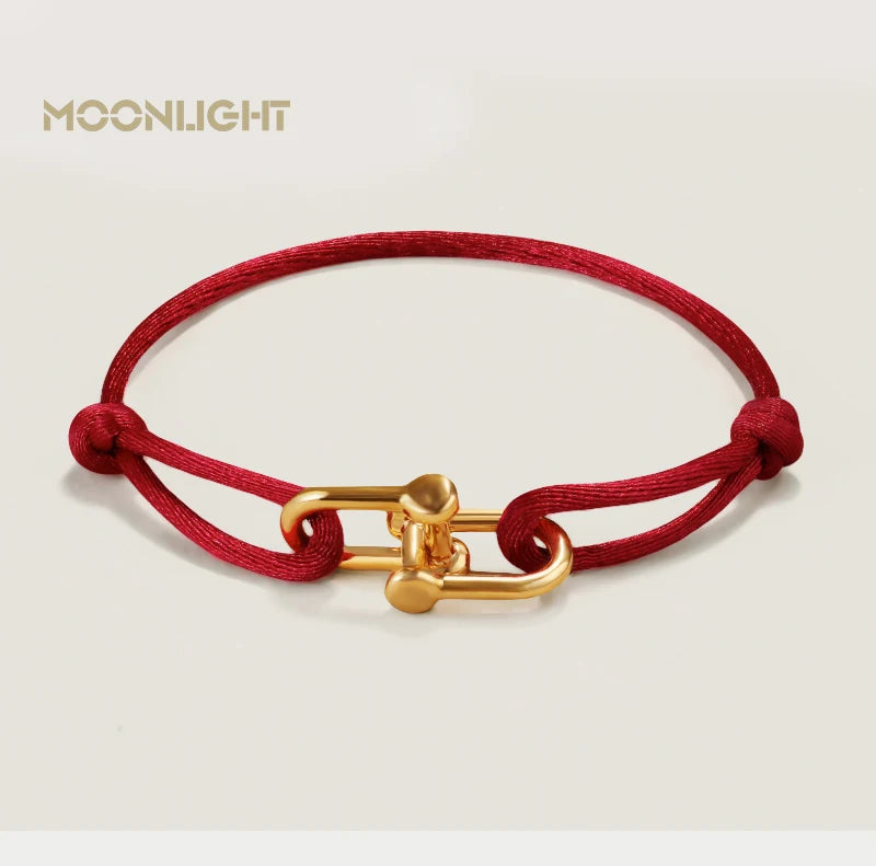 MOONLIGHT Adjustable U-Shape Silk Rope Bracelet | Classic Women’s Charm Bracelet High Quality Jewelry Gift