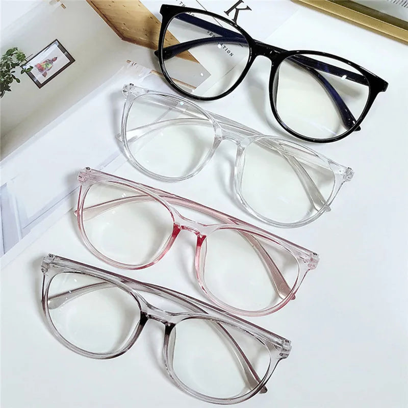 Transparent Anti Blue Light Glasses – Unisex Round Frame Korean Fashion Eyeglasses | Eye Protection Spectacle Eyewear