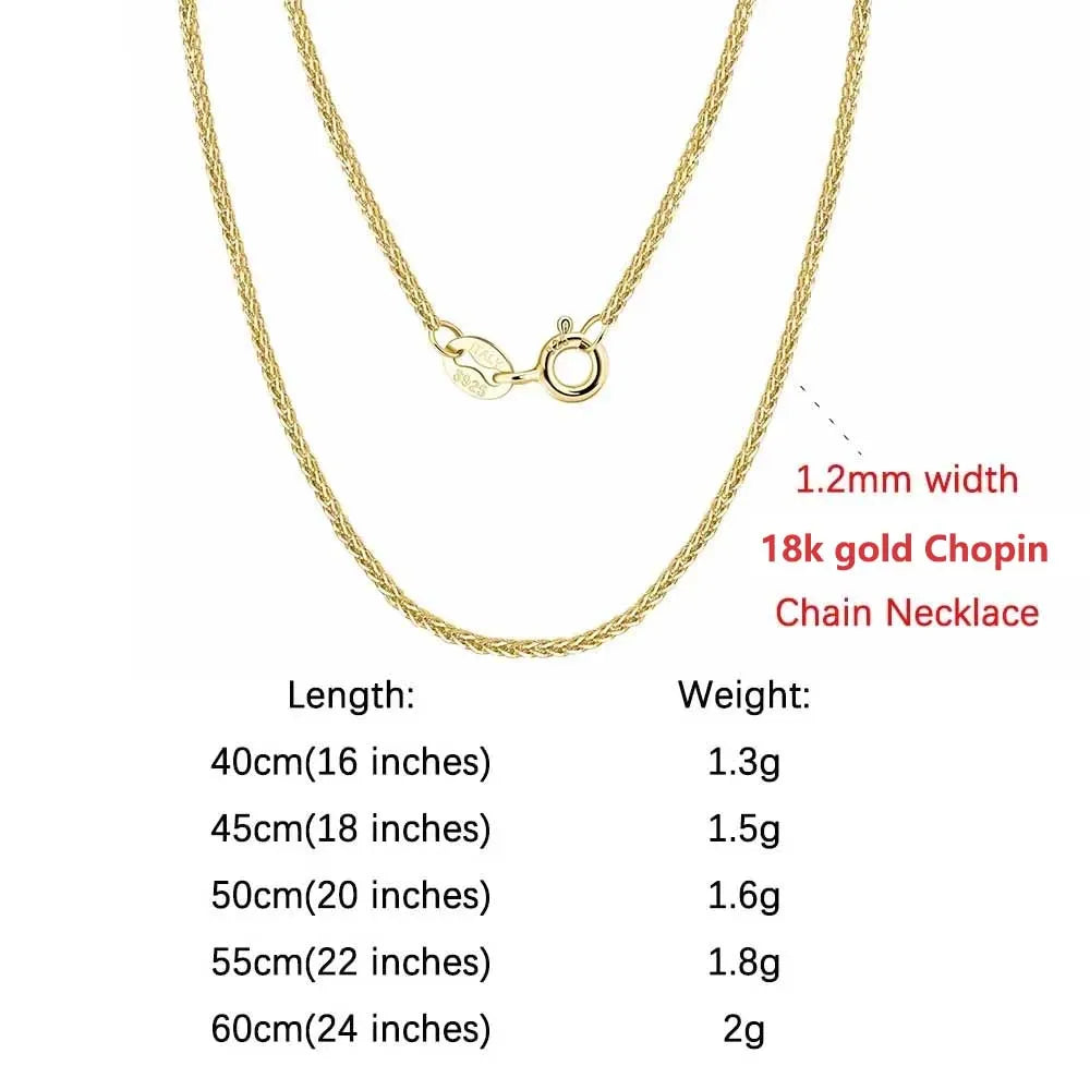ORSA JEWELS Genuine 925 Sterling Silver Chopin Chain Necklace | Minimalist Unisex Chain 40–60cm SC53