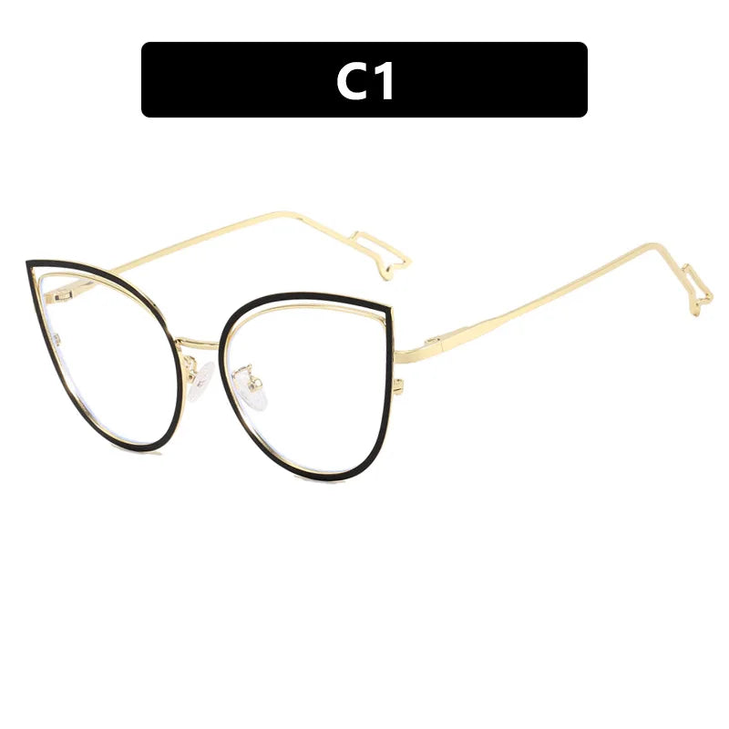 TANOXI Anti Blue Ray Reading Glasses for Women – Ins Metal Business Sunglasses for Men | Cat Eye Goggle UV400 Oculos Sol