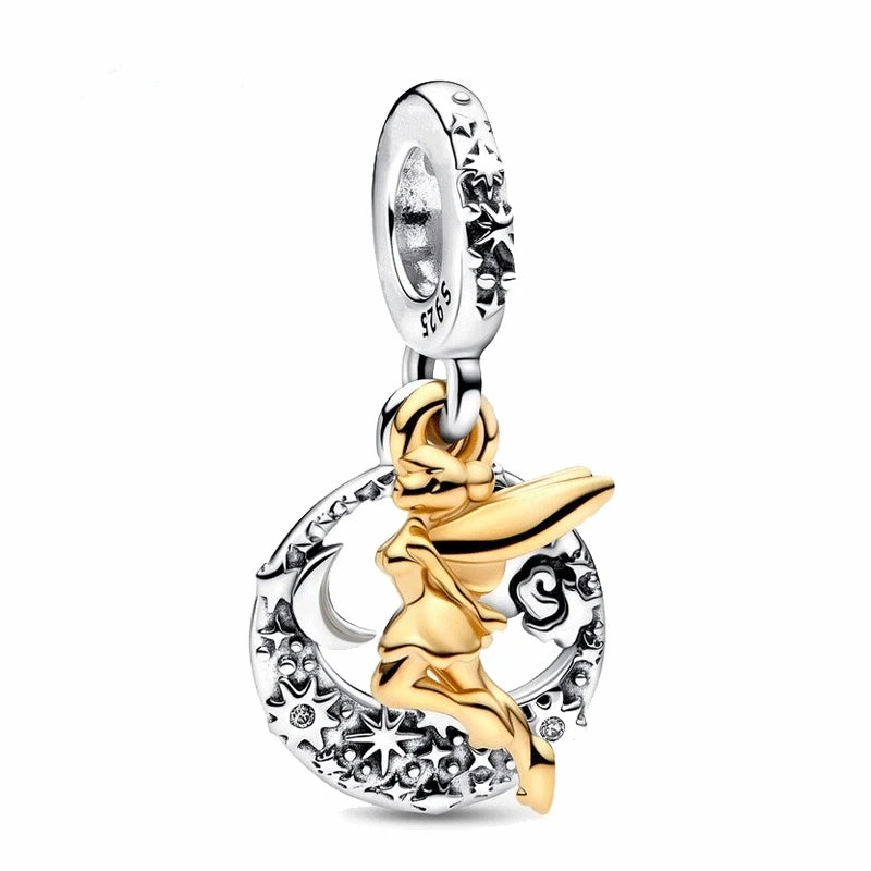 925 Sterling Silver Disney Character Beads – Mickey, Minnie, Princess, Stitch, Iron Man, Spiderman Charms for Pandora Bracelet