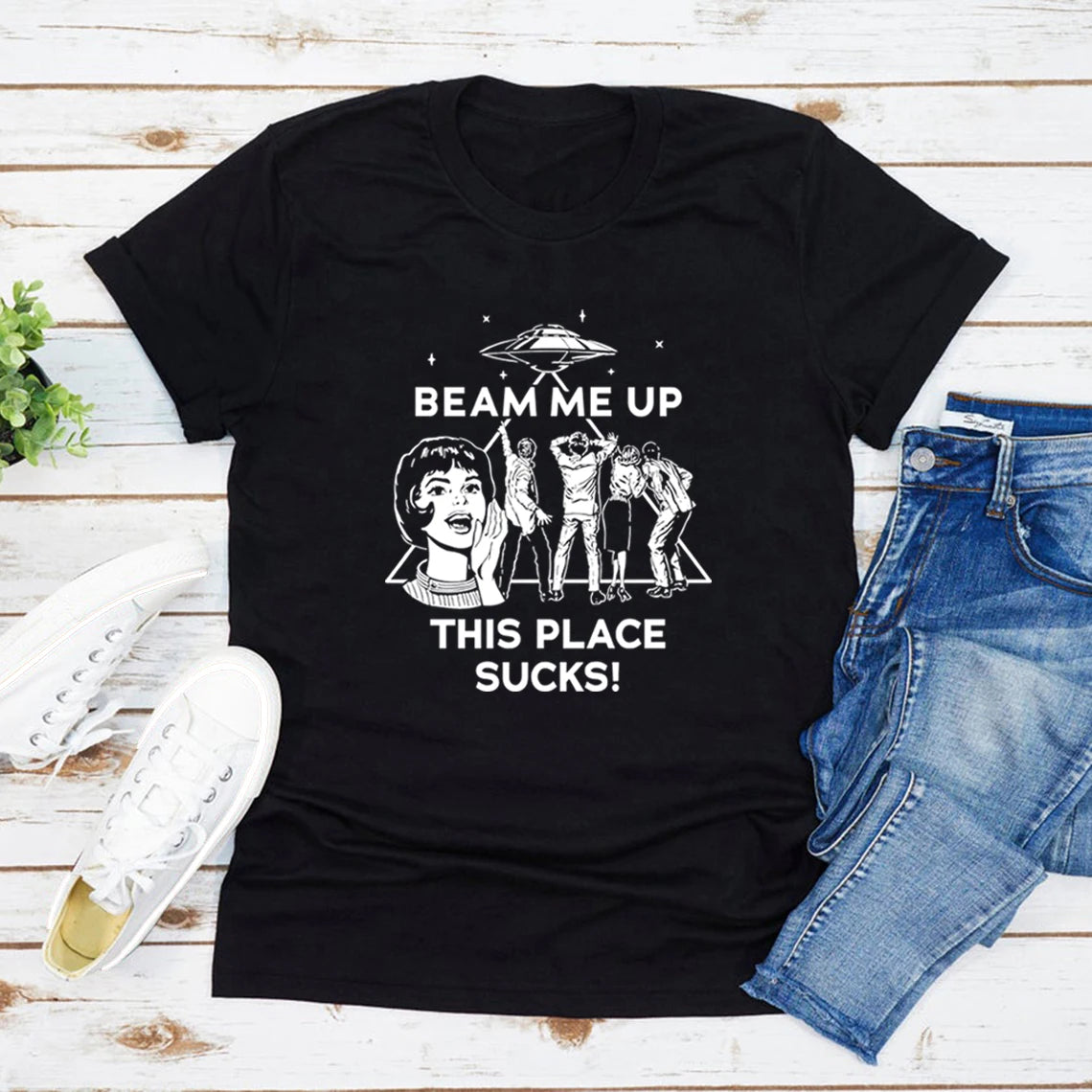 Beam Me Up T-Shirt 🚀 Funny Movie Quote Tee Unisex Short Sleeve ✨