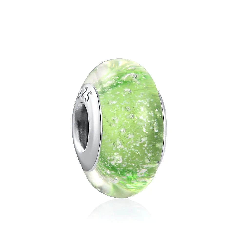 925 Sterling Silver Green Clover Leaf Charm | DIY Pendant Bead Fits Pandora Bracelet & Necklace – Lucky Jewelry Accessory