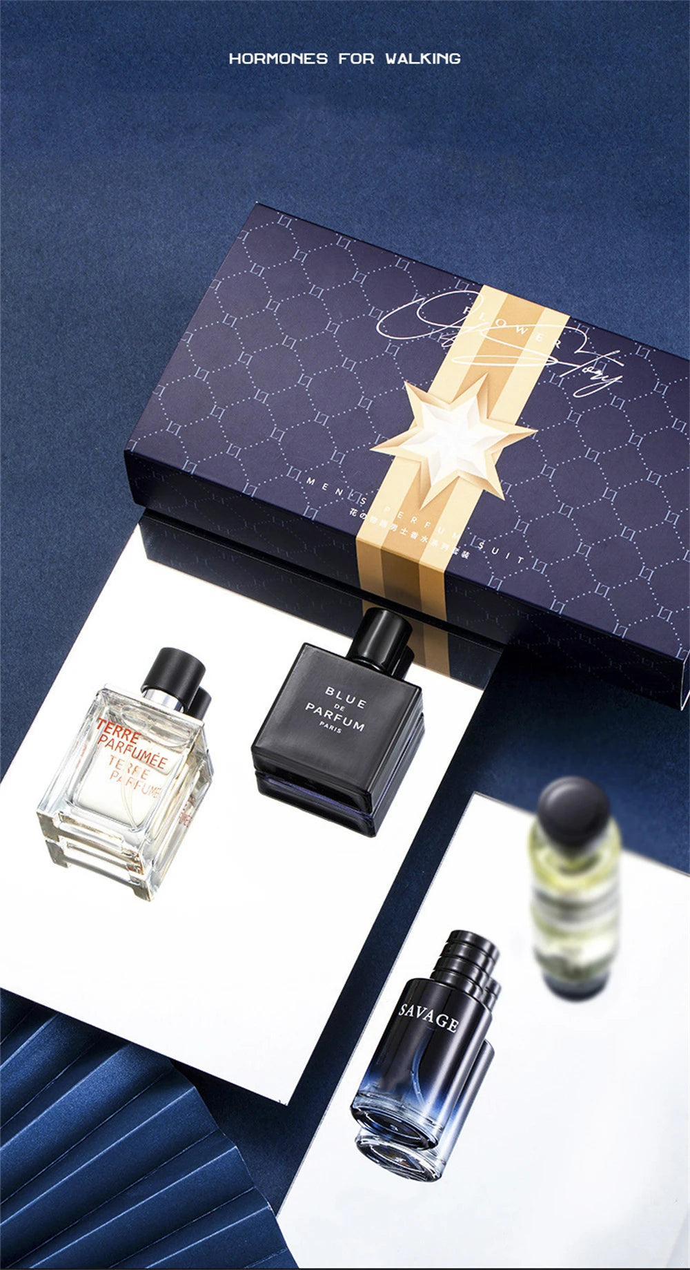 Luxury Brand Men’s Perfume Set – 4PCS Gift Box | 100ML Cologne Parfums Homme with Natural Floral & Fruity Masculine Scents