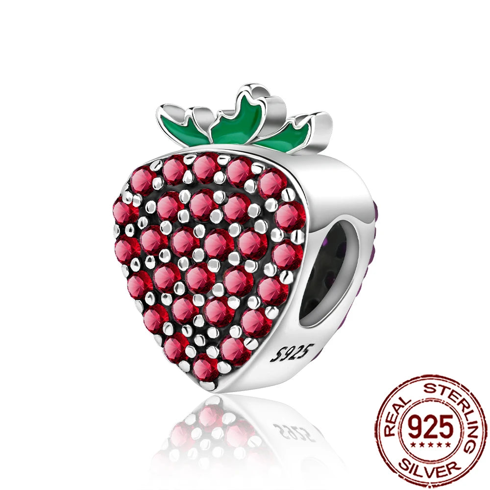 2025 New 925 Sterling Silver Coffee, Cake, Fruit & Burger Charms | Fit Pandora Bracelet & Necklace DIY Jewelry