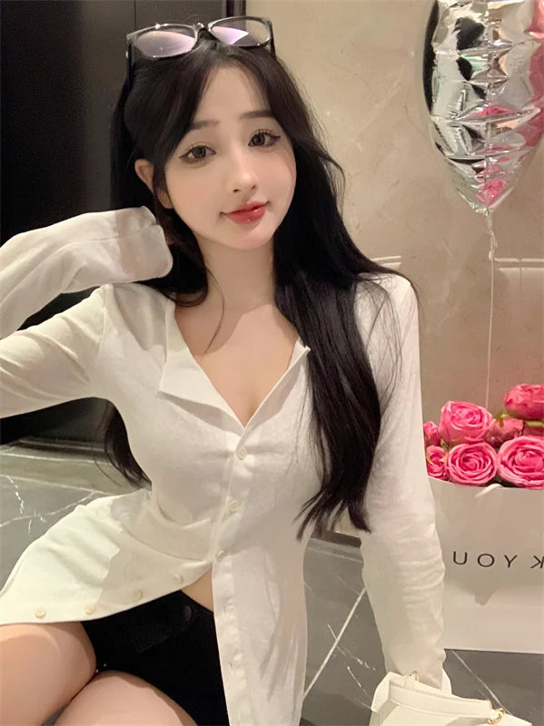 Women's Slimming Long Sleeve Cardigan | Korean Style Open Front Coat | Autumn Fashion Casual Outerwear