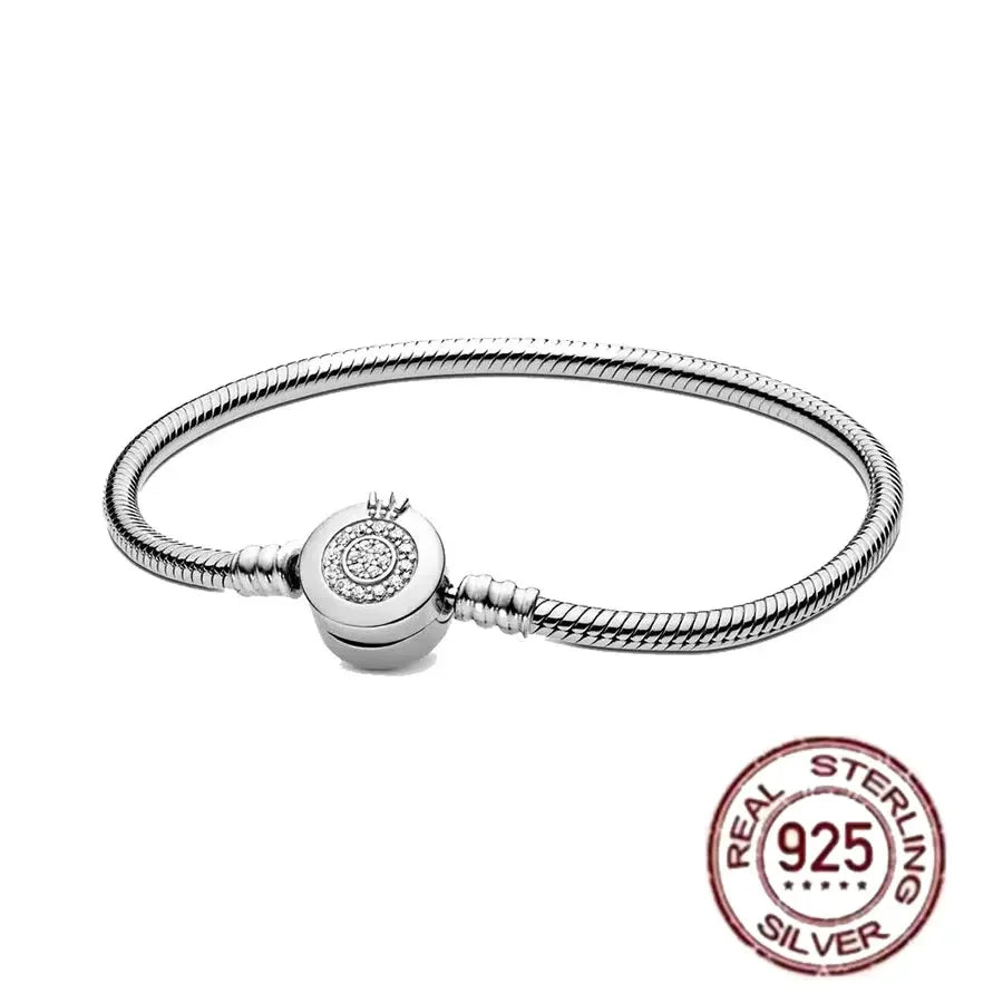 Miniso Disney 925 Sterling Silver Bracelet | Pandora Style Jewelry Gift